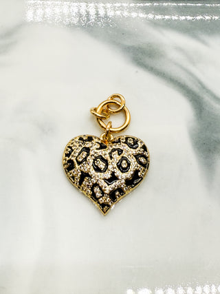 Charm cœur léopard