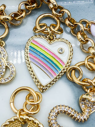 Charm cœur arc-en-ciel