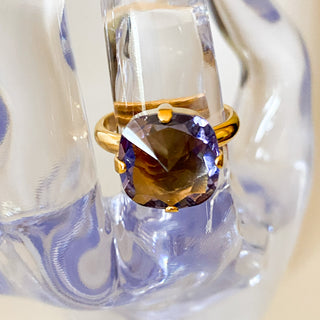 Bague cristal carré tanzanite