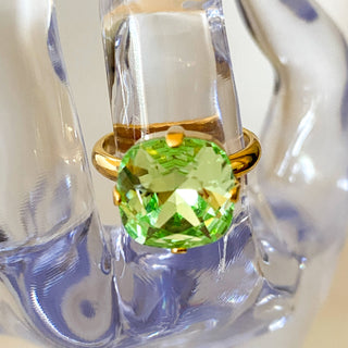 Bague cristal carré chrysolite