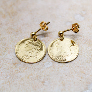 Boucles d’Oreilles Pièce de Monnaie antique
