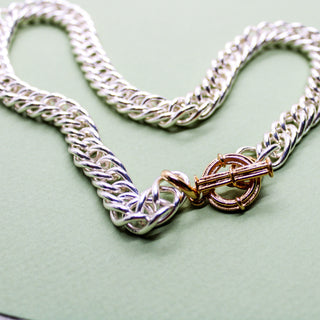 Collier Gourmette Gold and Silver