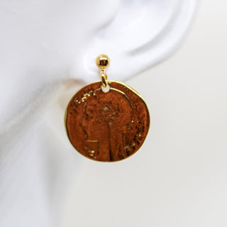 Boucles d’Oreilles Pièce de Monnaie antique