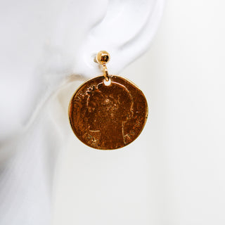 Boucles d’Oreilles Pièce de Monnaie antique